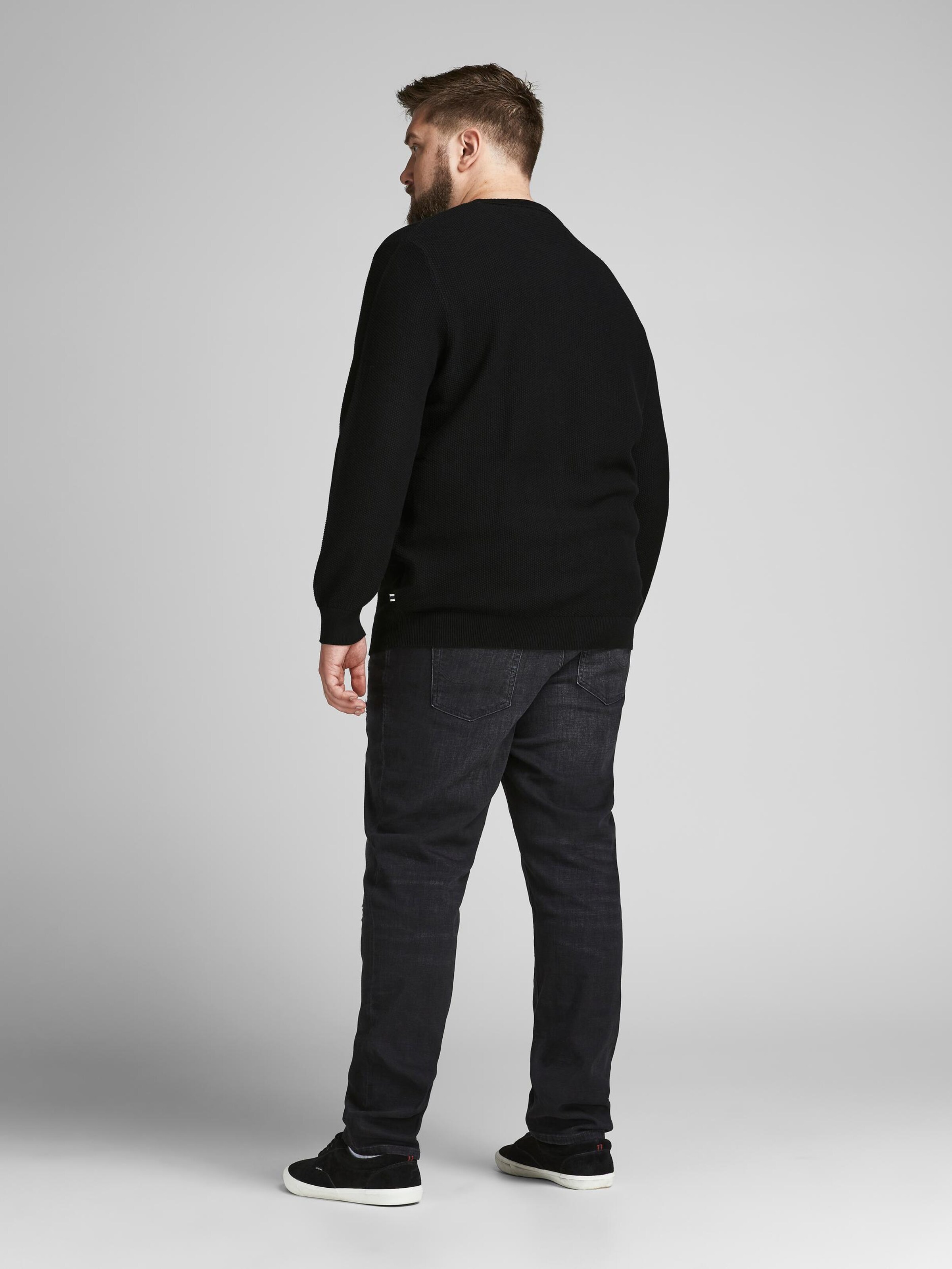 Männer Pullover & Strick Jack & Jones Plus Pullover 'Aaron' in Schwarz - GV77090 Männer Pullover & Strick Jack & Jones Plus Pullover 'Aaron' in Schwarz - GV77090