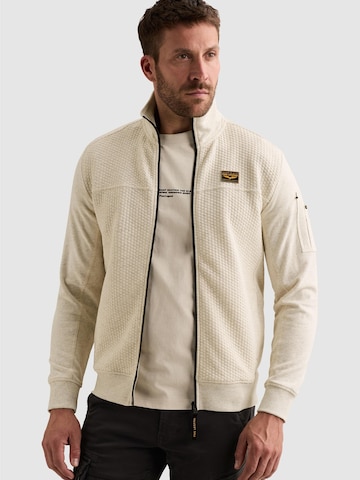 PME Legend Übergangsjacke 'Sweatshirt with jacquard pattern and flight pocket' in Beige: Vorderseite