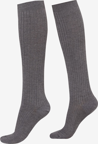 CALZEDONIA Knee High Socks in Grey: front