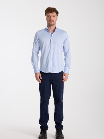 Slim fit Camicia business 'Leonardo' di 7Camicie in blu: frontale