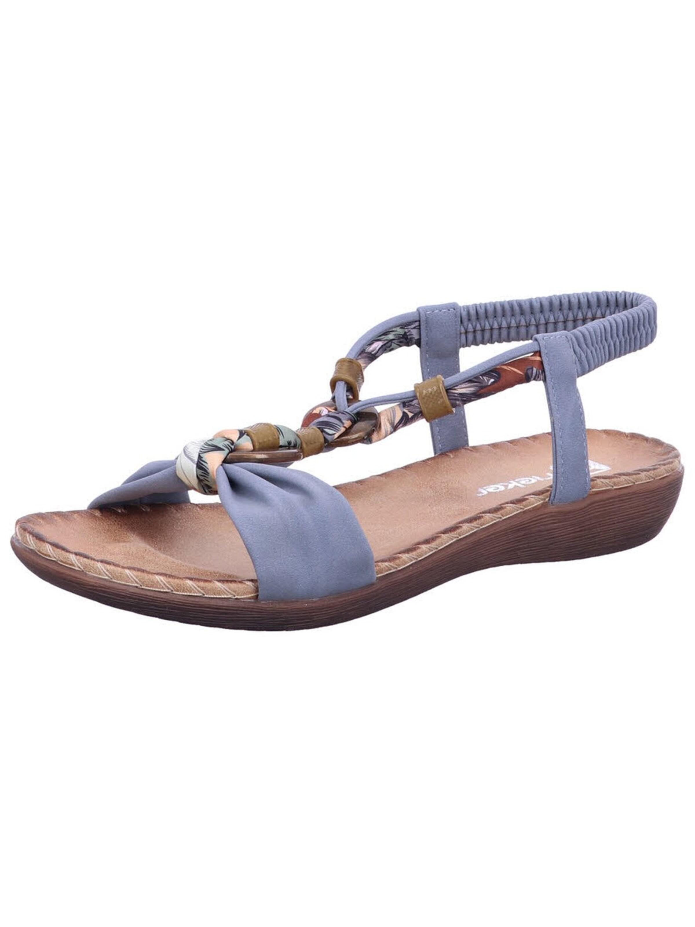 Rieker Sandaal 'Sandalette Damen V7568-14 Echtleder in blau' in Blauw: voorkant