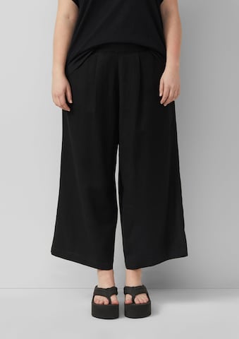 QS Wide Leg Hose in Schwarz