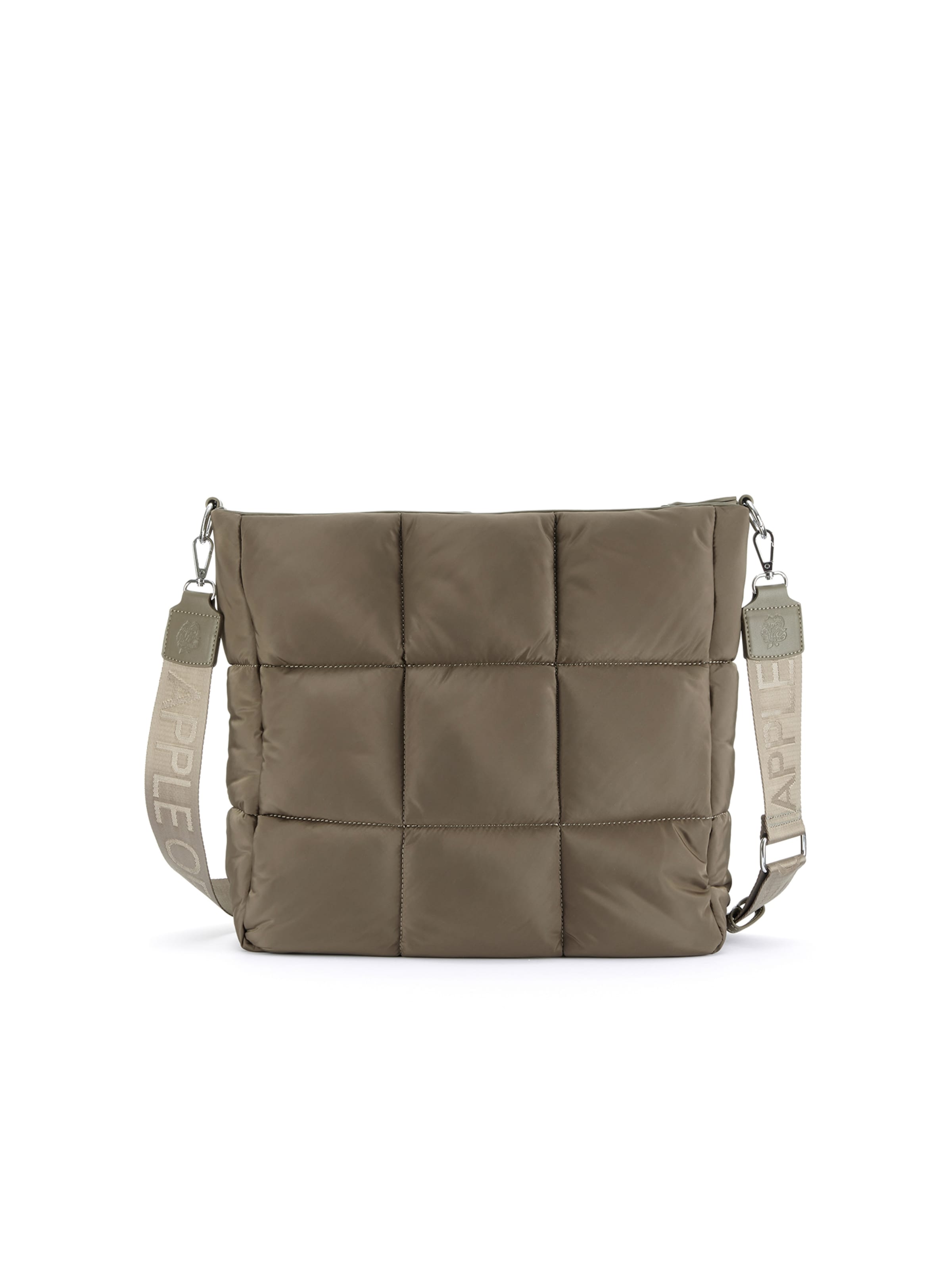 Apple of Eden Tasche 'STOCKHOLM' lässiger und geräumiger Shopper im angesagten Puffer-Design in Braun: Vorderseite