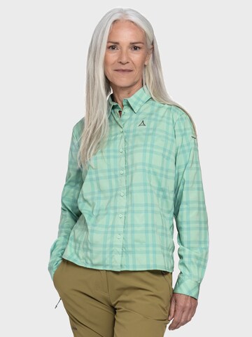 Schöffel Athletic button up shirt ' Hiking Blouse Style Dynkur WMS ' in Green: front