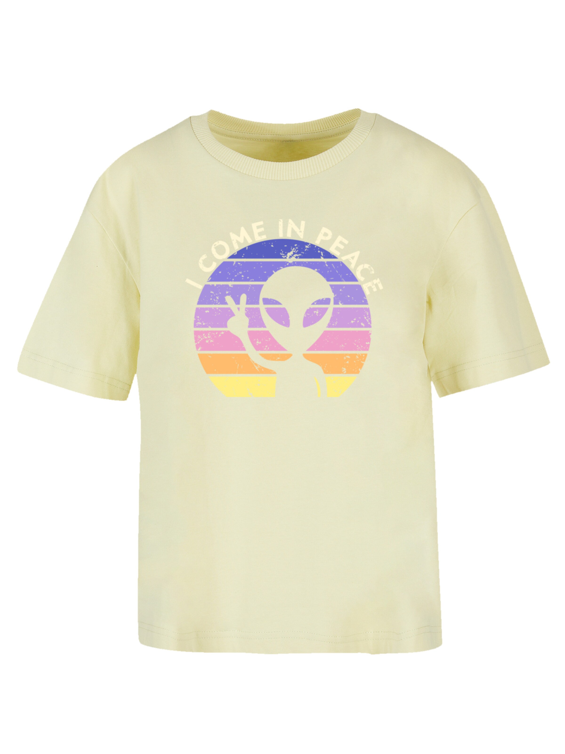 F4NT4STIC Shirt 'Alien Peace Sunset' in Yellow: front