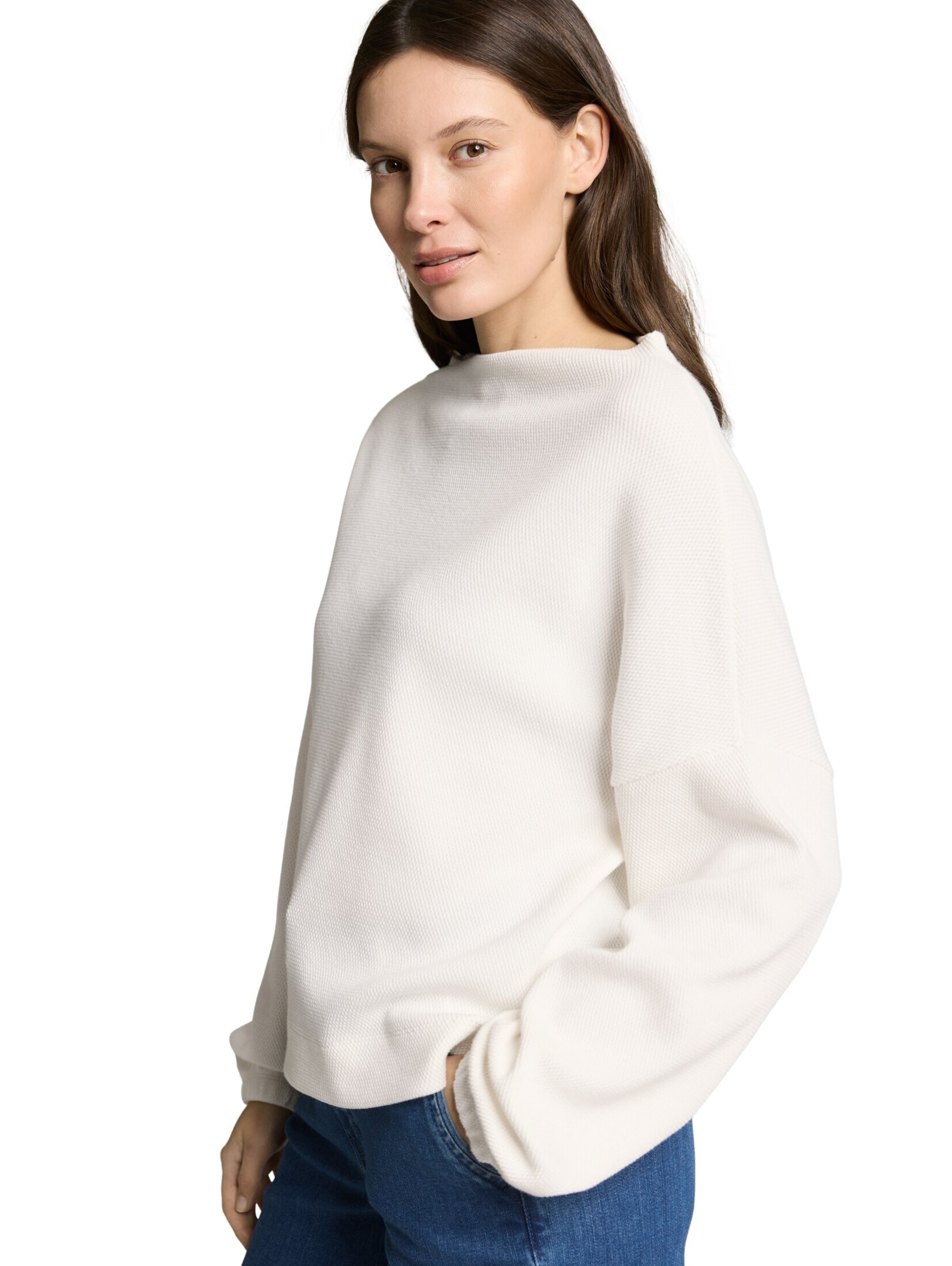 TOM TAILOR Sweatshirt in White
