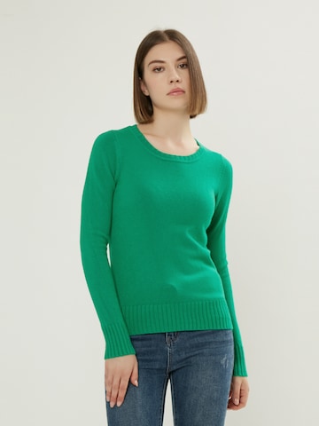 Pull-over Influencer en vert : devant