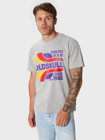 Oldskull Shirt 'Tokyopolis' in Grey: front