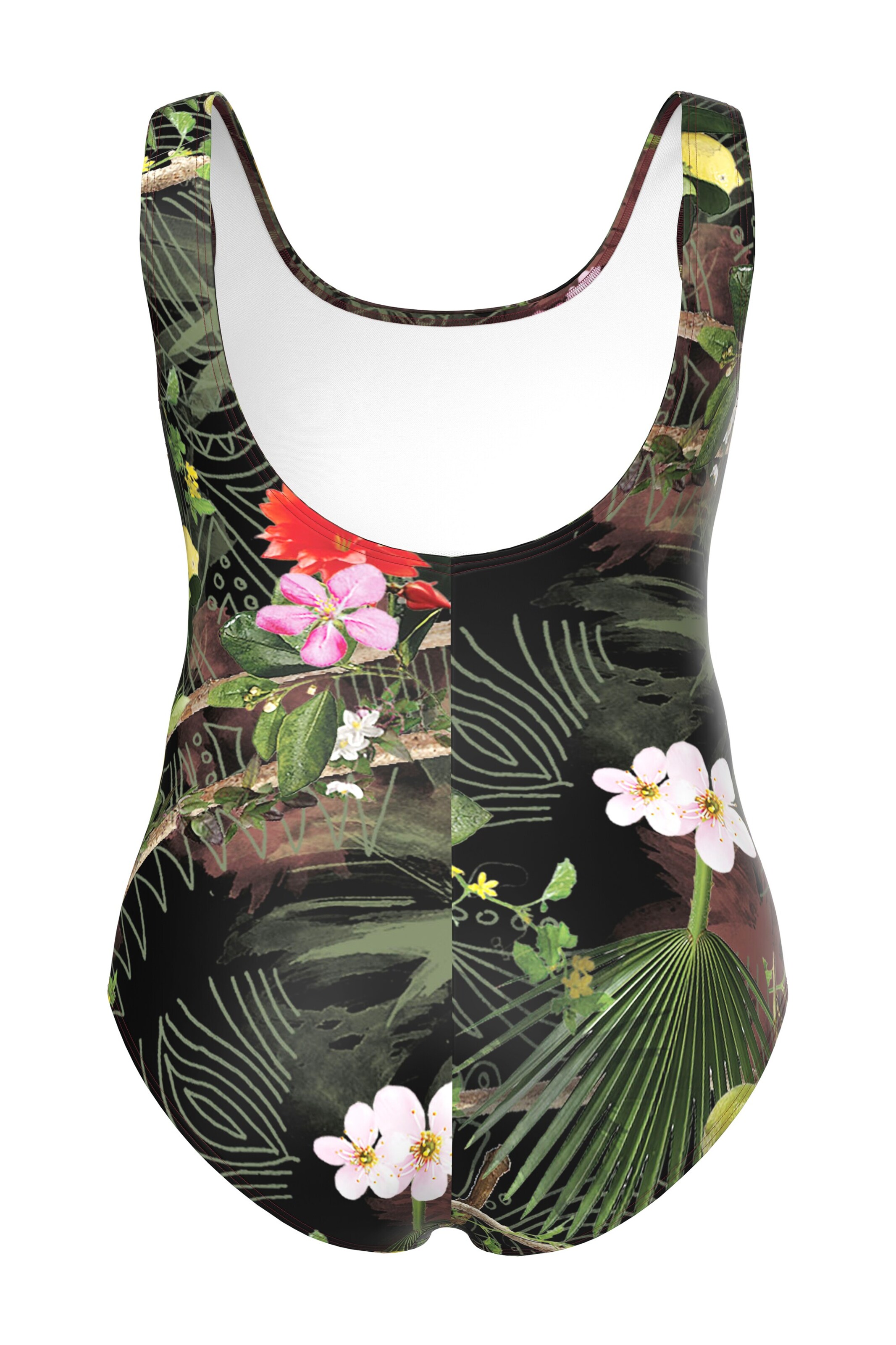 Ulla Popken Bustier Badeanzug in Schwarz