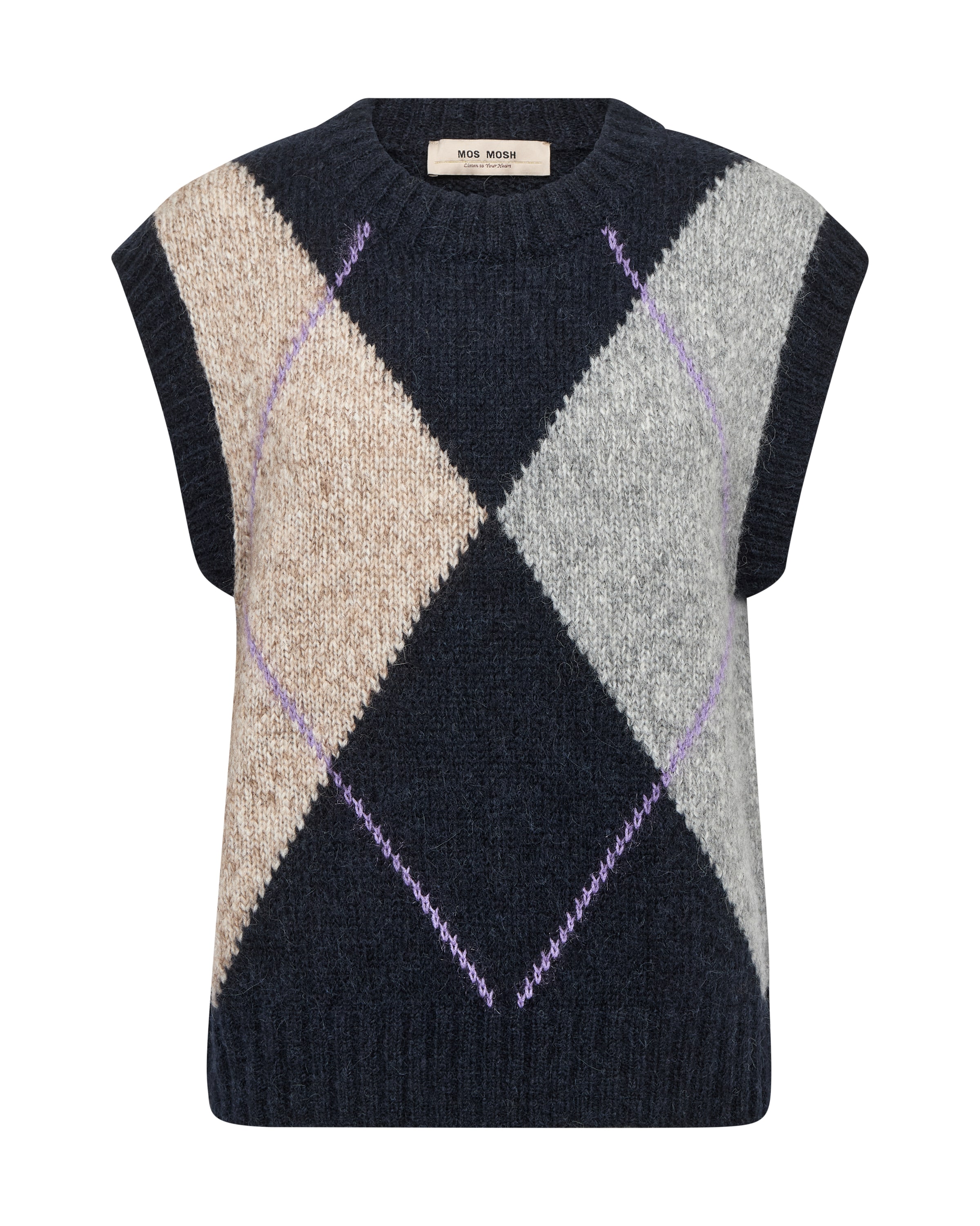 MOS MOSH Trui 'Jennine ' in Blauw: voorkant