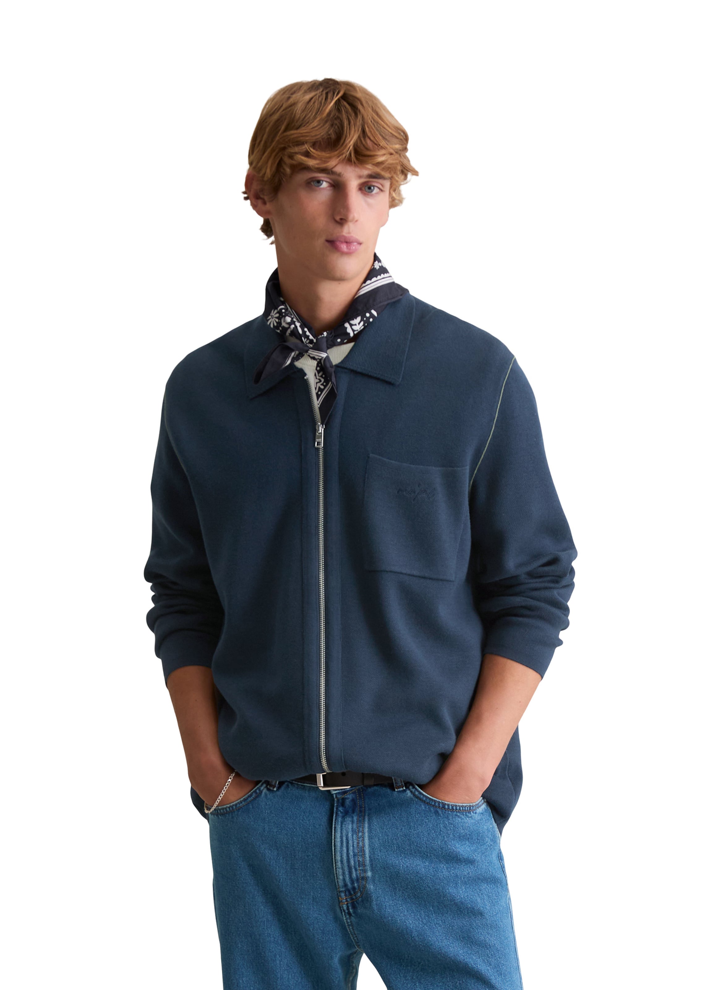 Marc O'Polo DENIM Knit cardigan in Blue: front