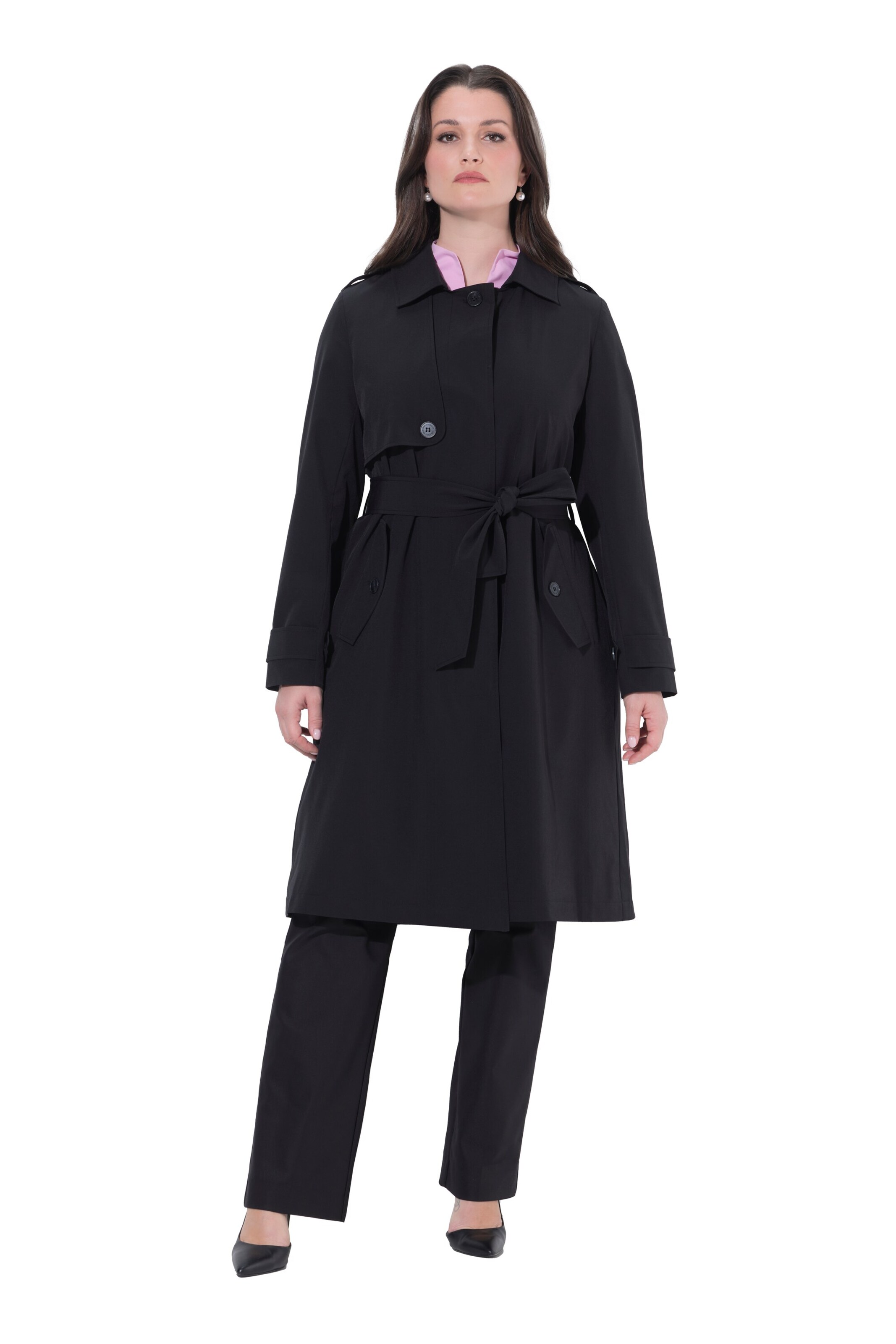 Ulla Popken Between-seasons coat in Black