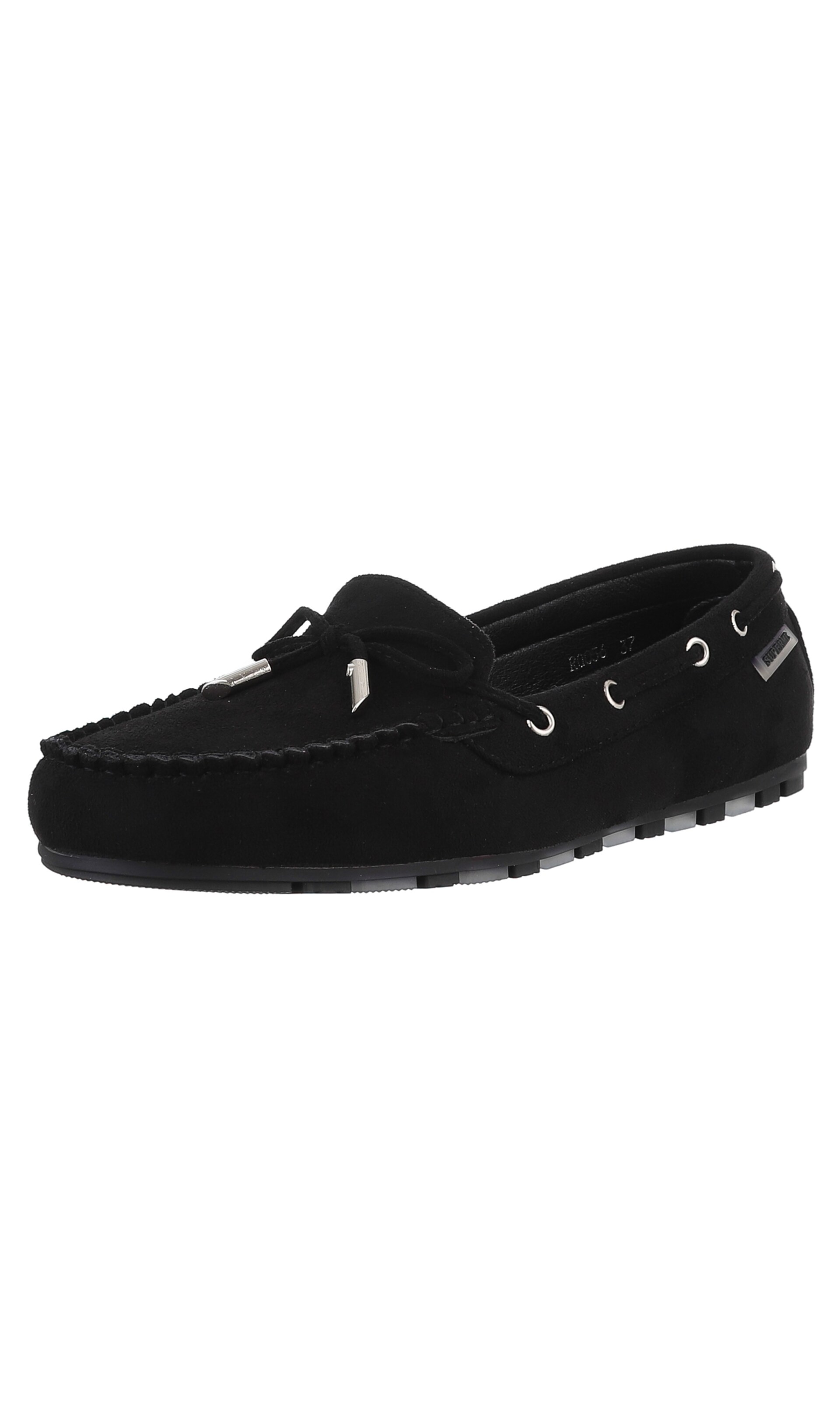 Ital-Design Moccasins in Black: front