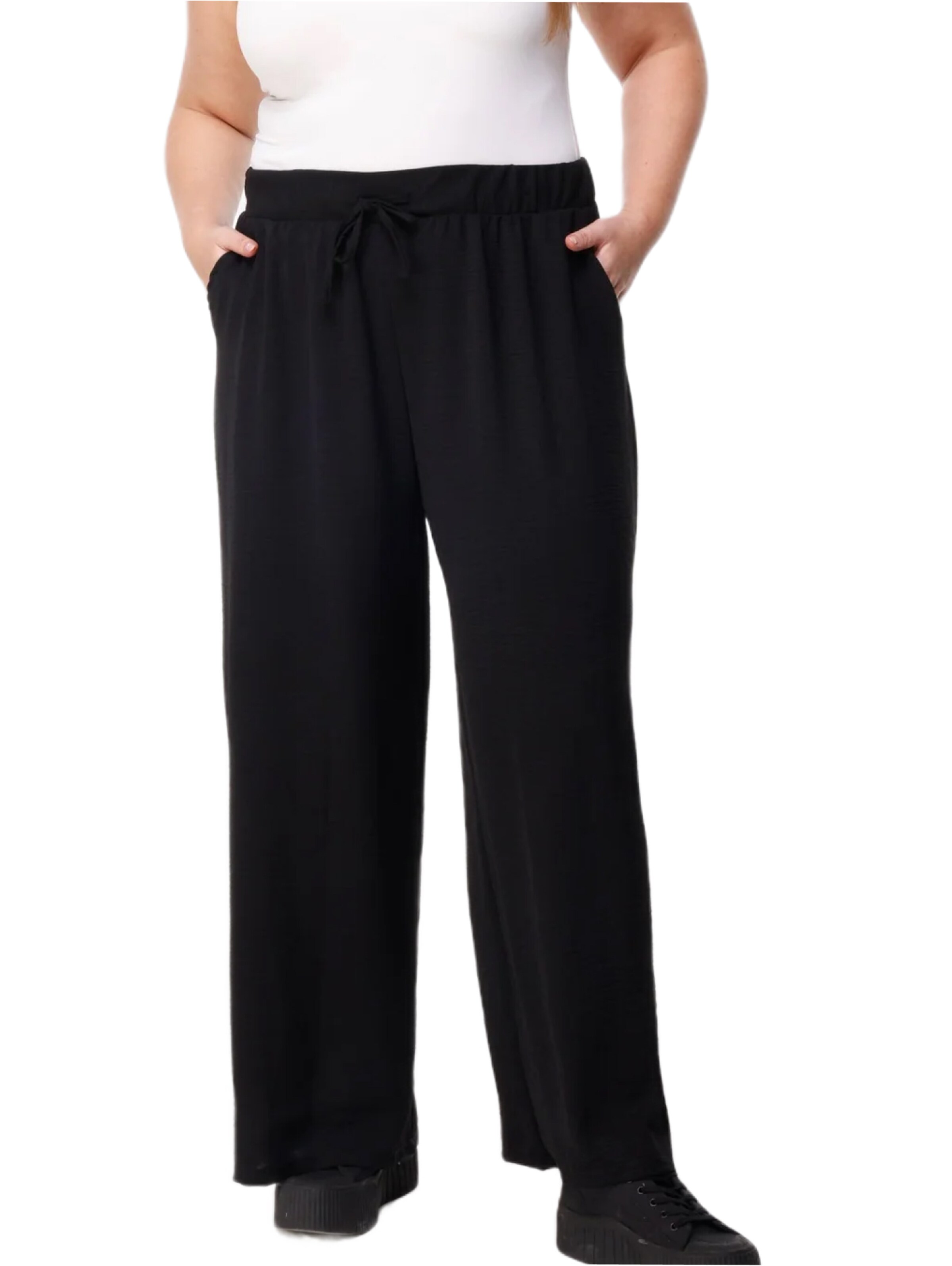 Shape Of You Wide leg Trousers in Black: front