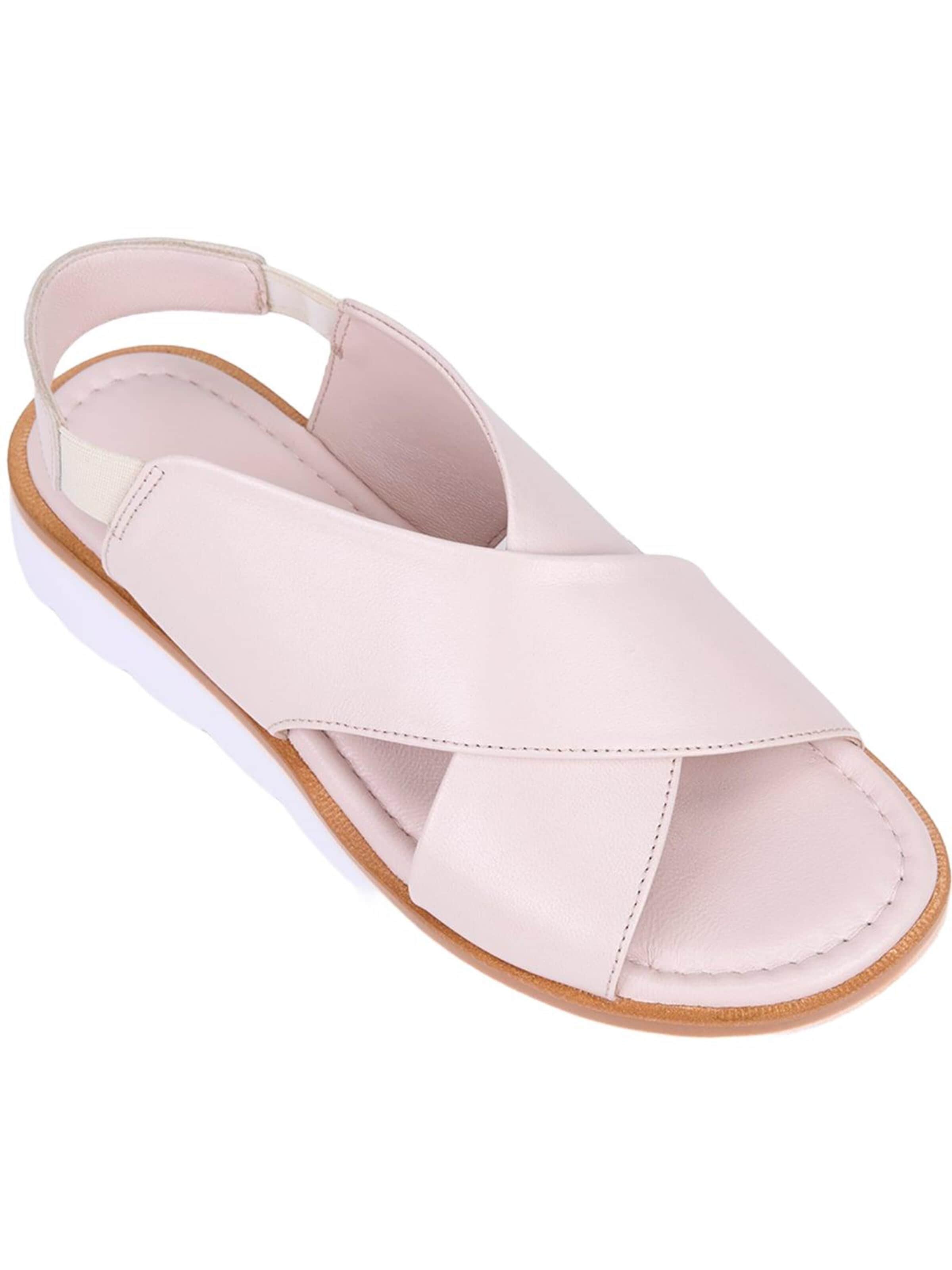 Desa Sandal 'Sandalen mit gekreuzten Riemen' in Pink: front