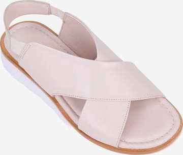 Desa Sandal 'Sandalen mit gekreuzten Riemen' in Pink: front