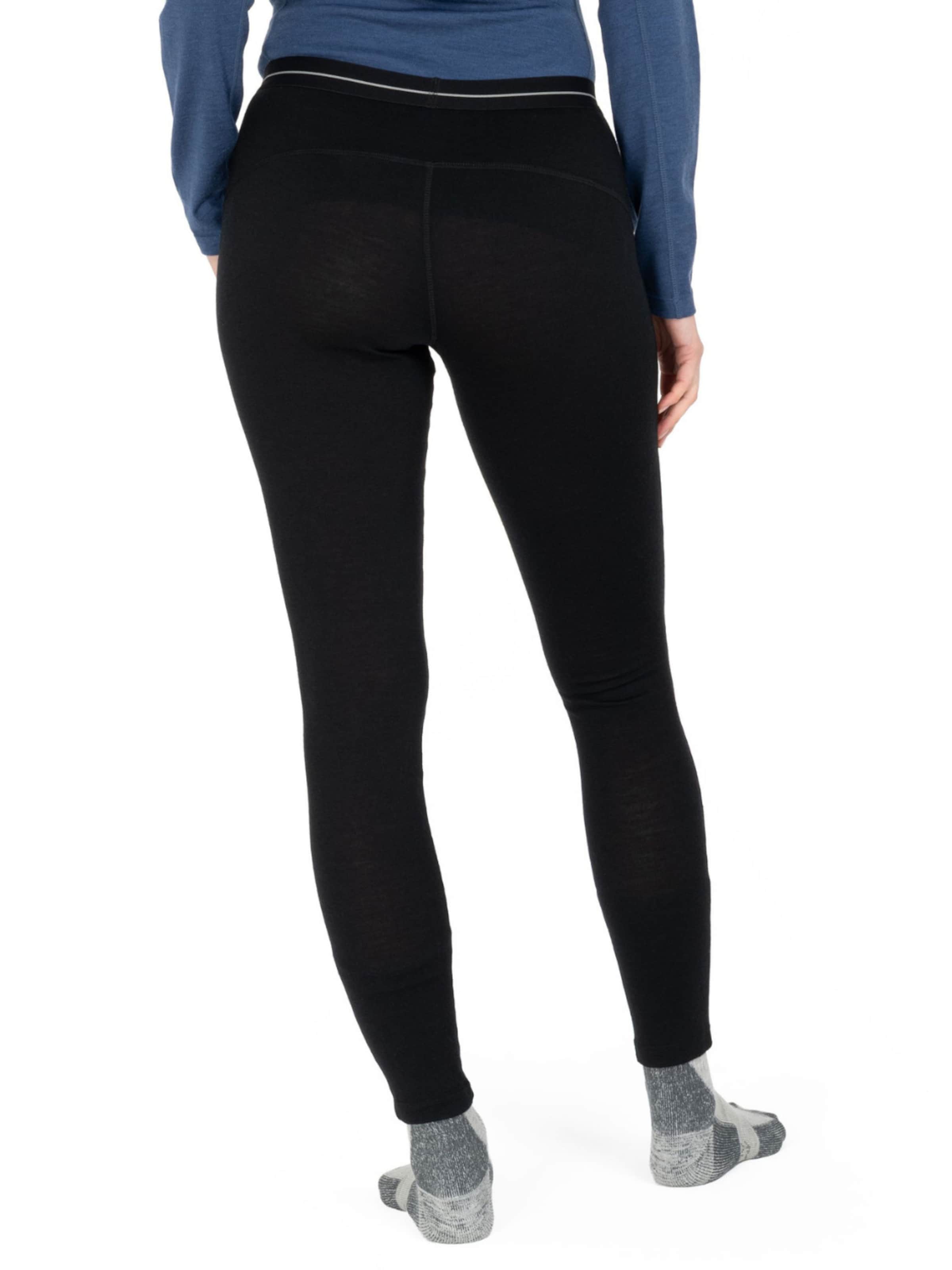 Alpenwert Long Johns 'Lange Unterhose Damen 100% Merino' in Black