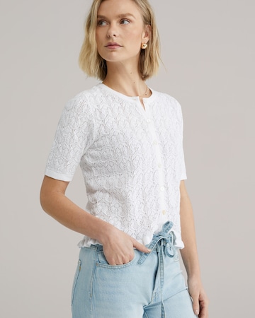 WE Fashion Pletena jopa | bela barva: sprednja stran