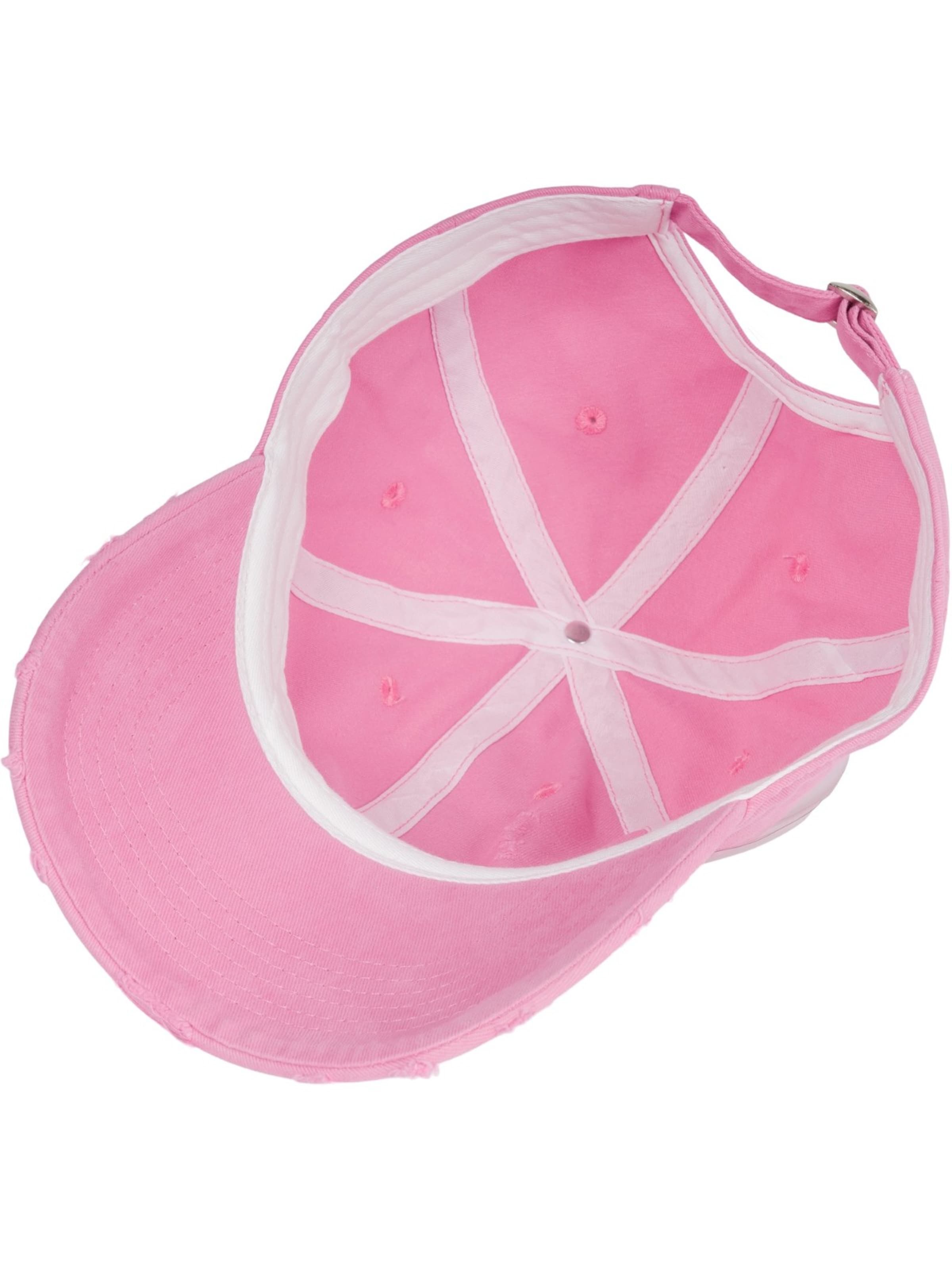 styleBREAKER Cap 'Baseball Cap Destroyed Look' in Pink