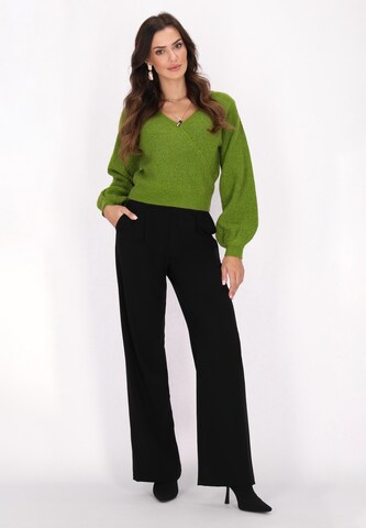 Pullover di faina in verde