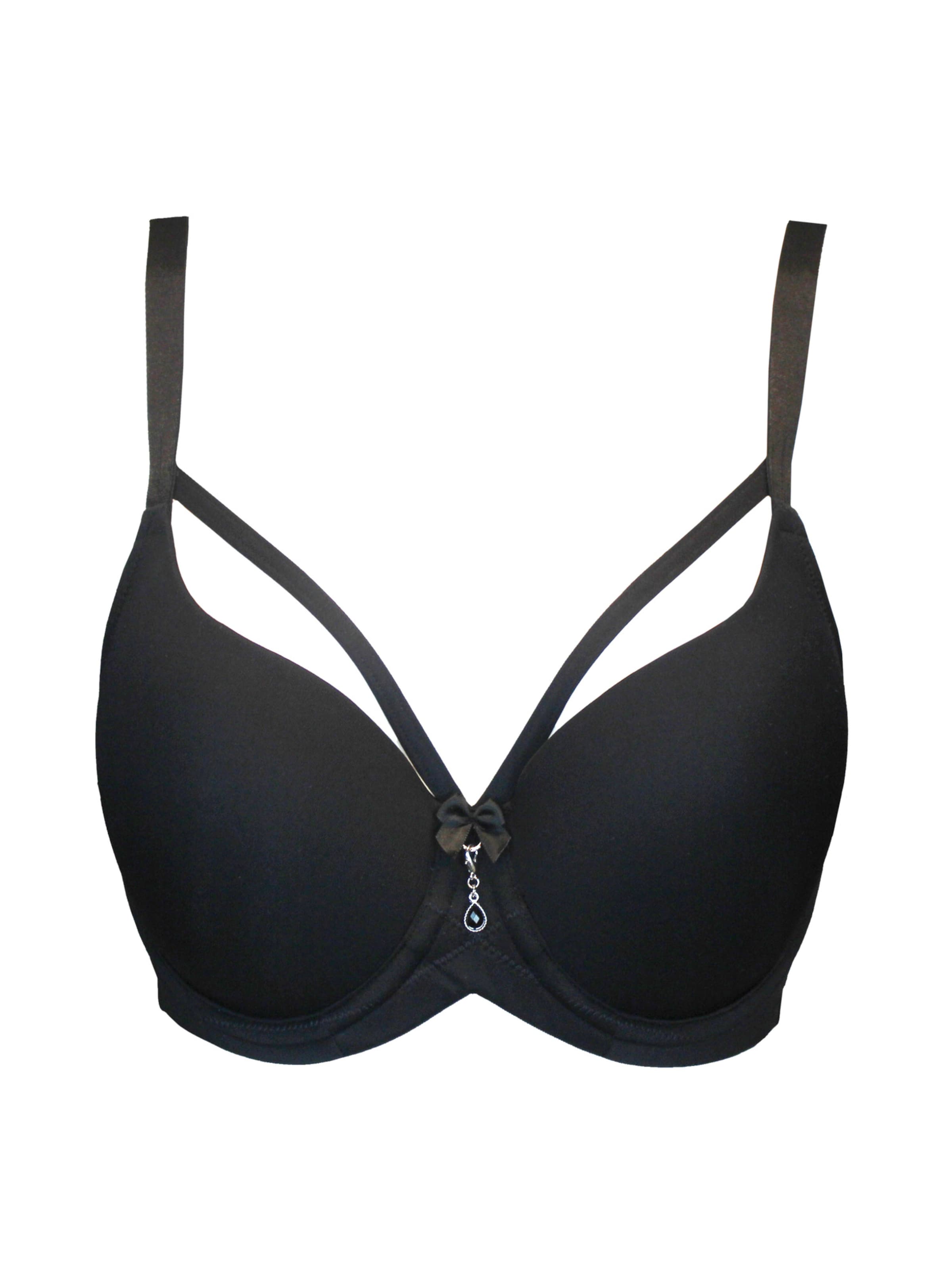 SugarShape T-shirt Bra in Black: front