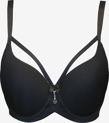 SugarShape T-shirt Bra in Black: front