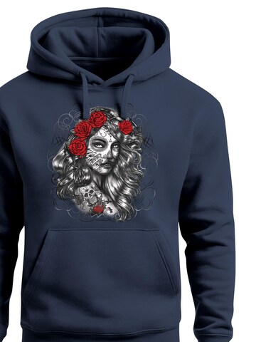 Neverless Sweatshirt 'Day of Dead' in Blue