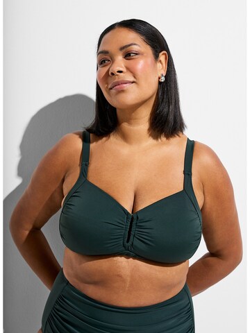 Swim by Zizzi Push-up Bikinitop 'Stilde' in Groen