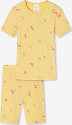 SCHIESSER Pajamas 'Cat Zoe' in Yellow: front