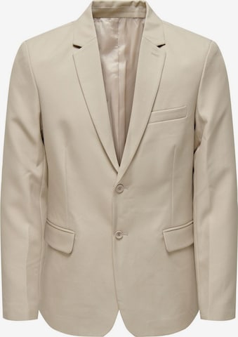 Coupe slim Veste de costume Only & Sons en beige : devant