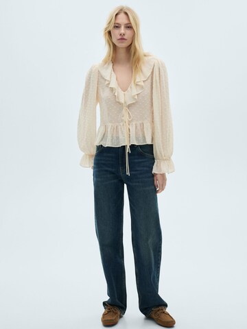 MANGO Blouse 'Feliz' in Beige
