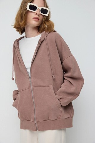 No Matter What Zip-Up Hoodie in Brown: front