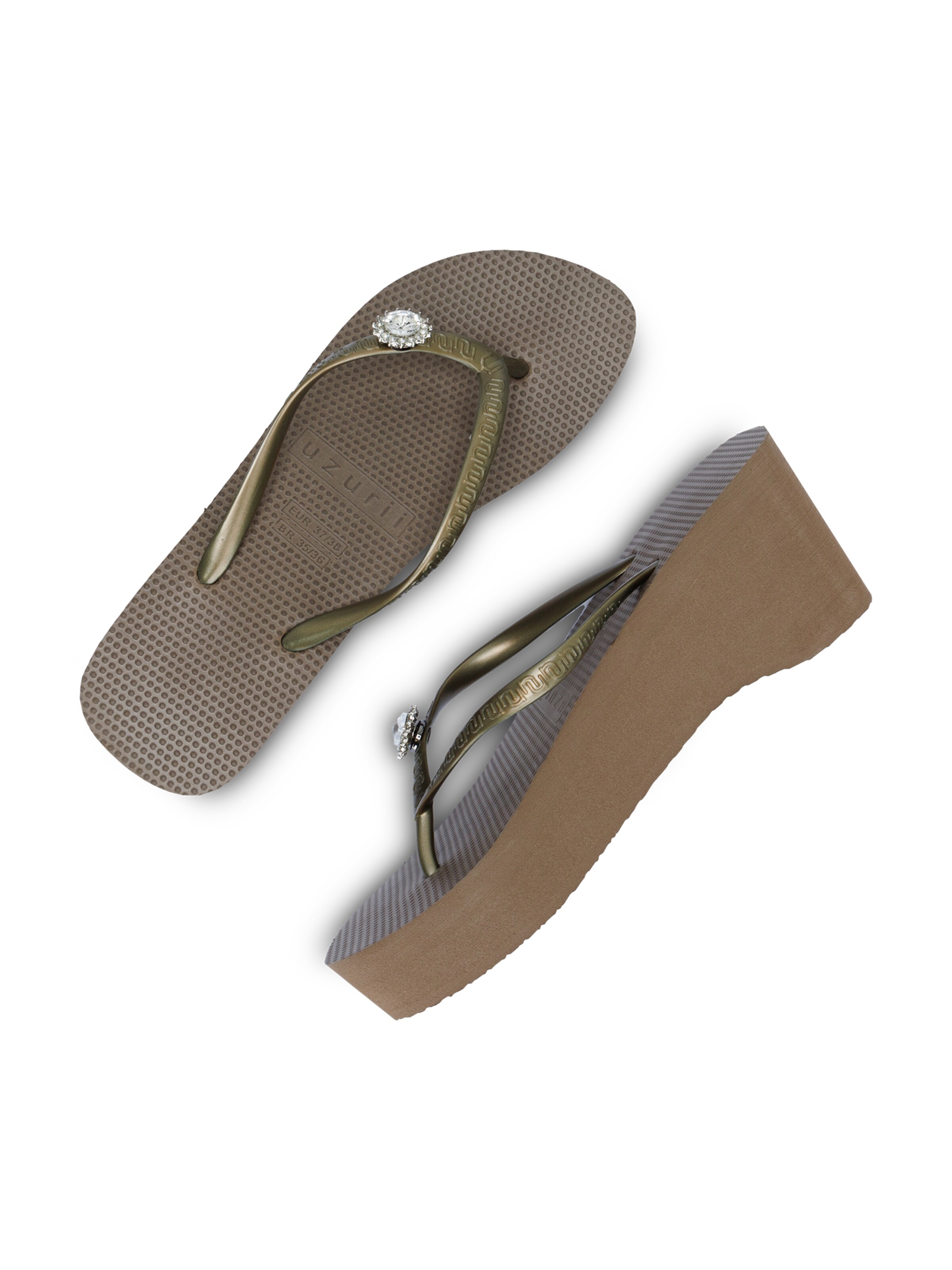Uzurii Luxury Footwear Beach & Pool Shoes in Gold