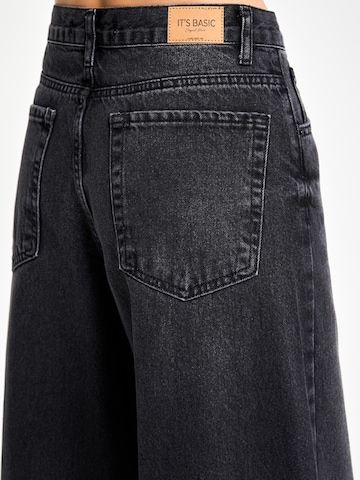 IT'S BASIC Wide leg Jeans 'ELENA Palazzo Mid Rise Jeans' in Black
