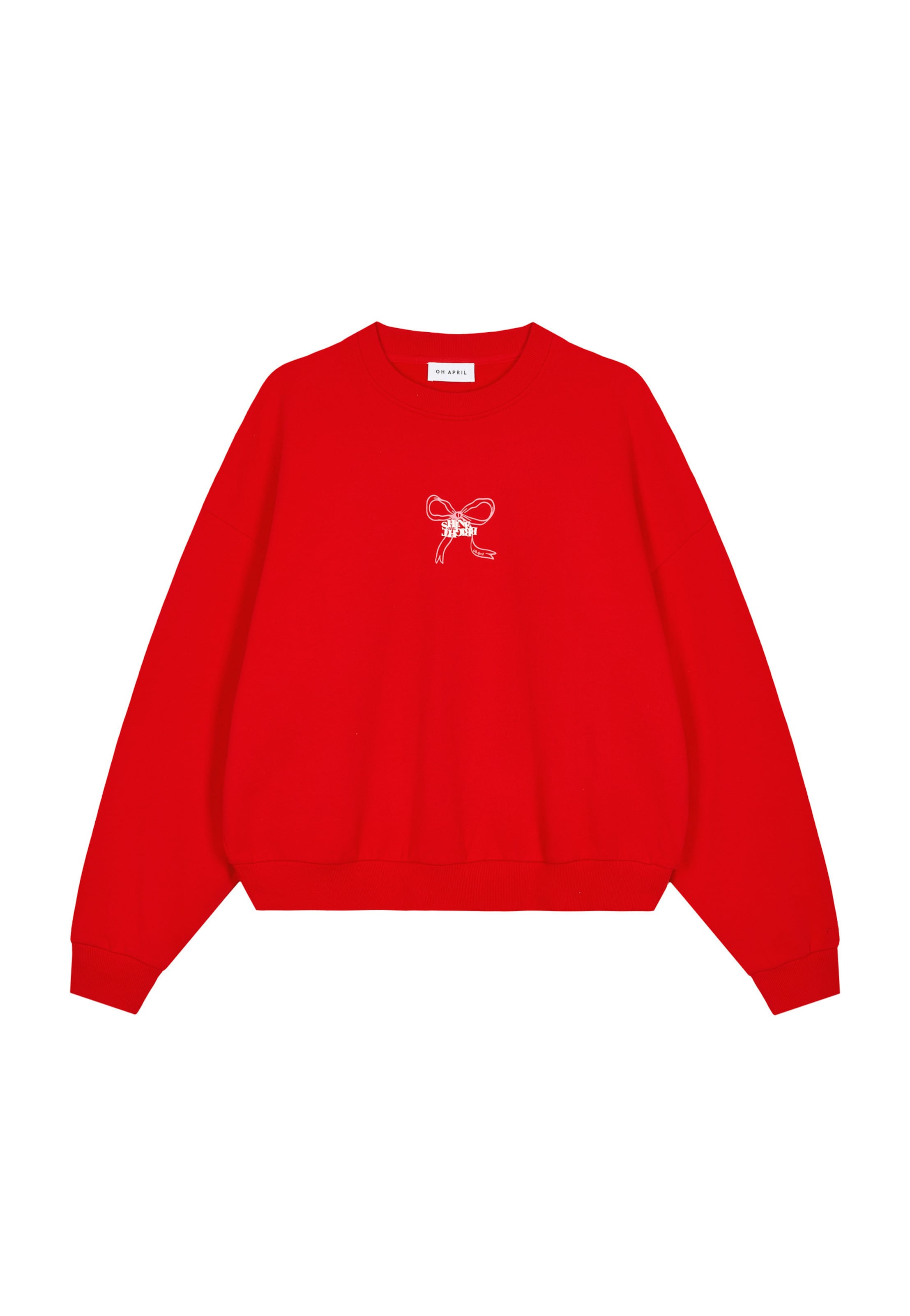 OH APRIL Sweatshirt 'Shine Bright' in Rood: voorkant