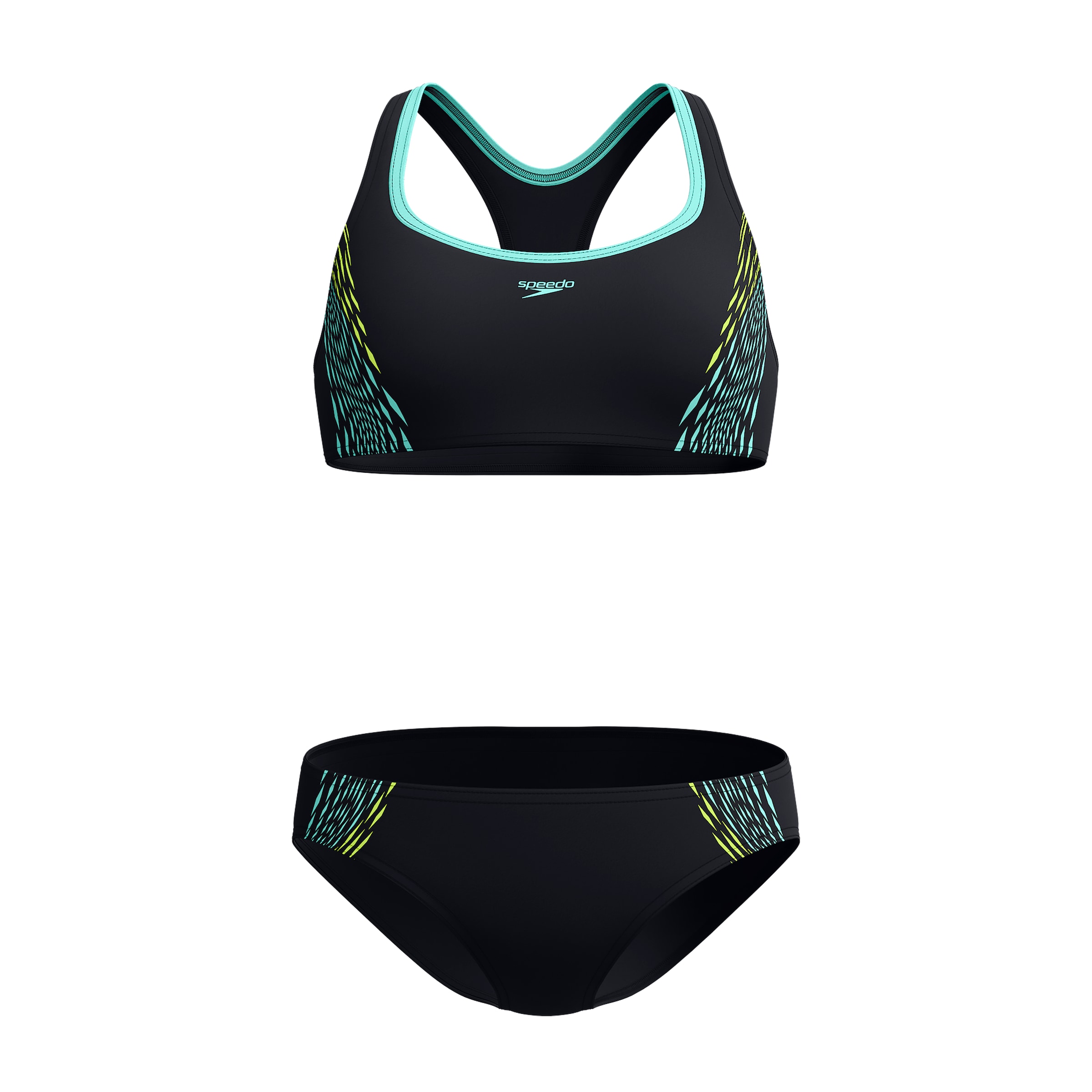 SPEEDO Bralette Sports Bikini in Black: front