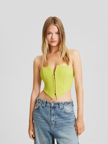 Bershka Top – zelená: přední strana