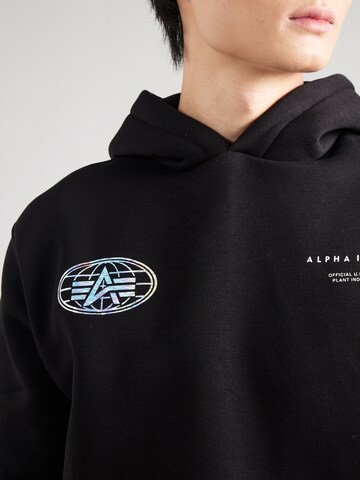ALPHA INDUSTRIES Sweatshirt 'World' in Black