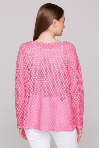 Soccx Langarmshirt mit Ajour-Muster in Pink