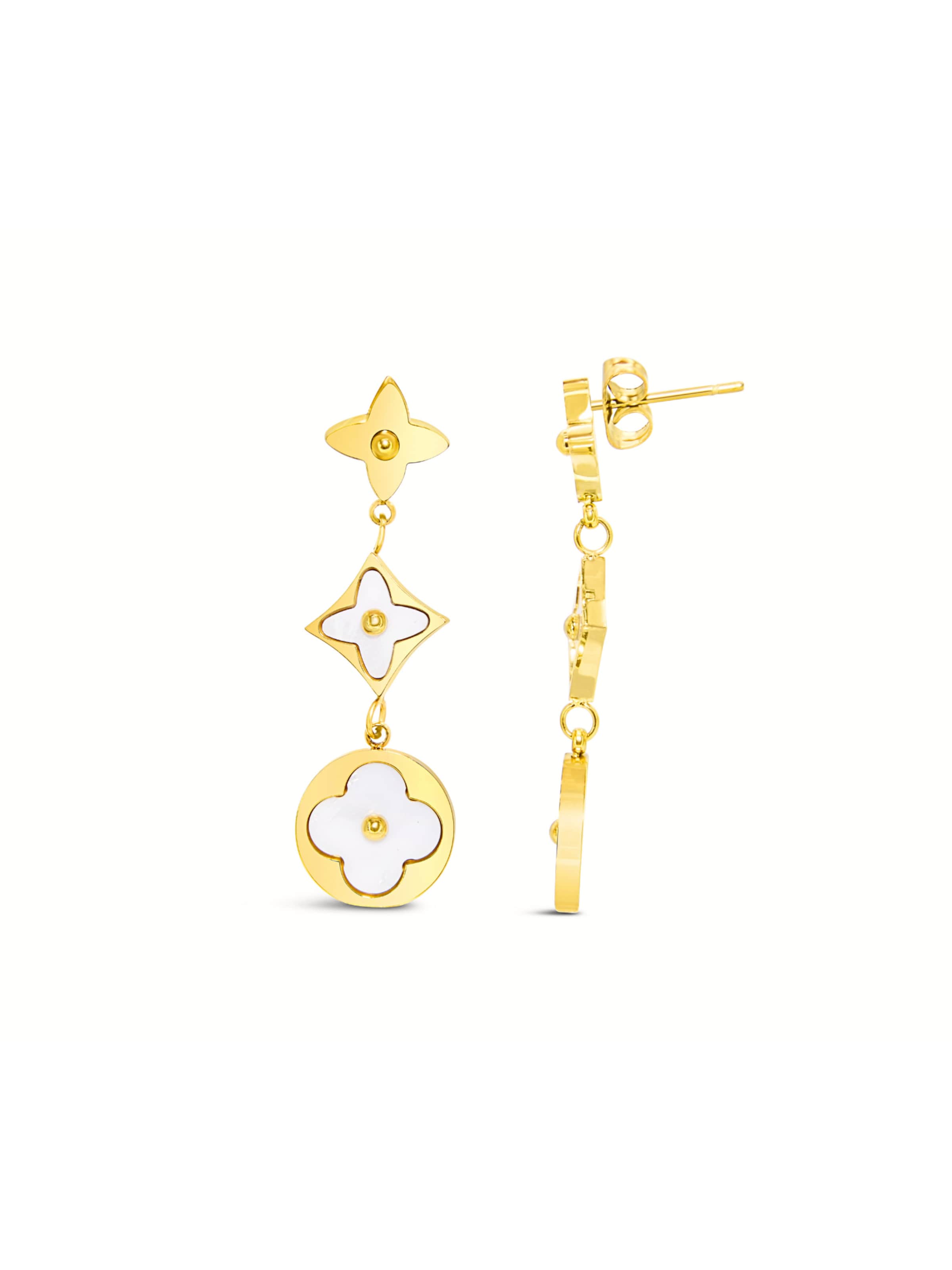 ARS-ARGENTI Earrings 'BLOOM & BLING DANGLES' in Gold: front
