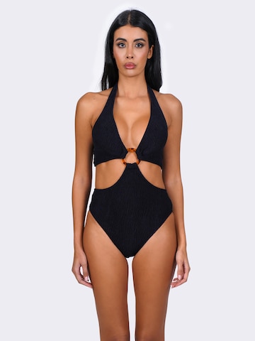 Bikinville Klassisch Badeanzug 'Althea'‌‌‌‌ in Schwarz: Vorderseite