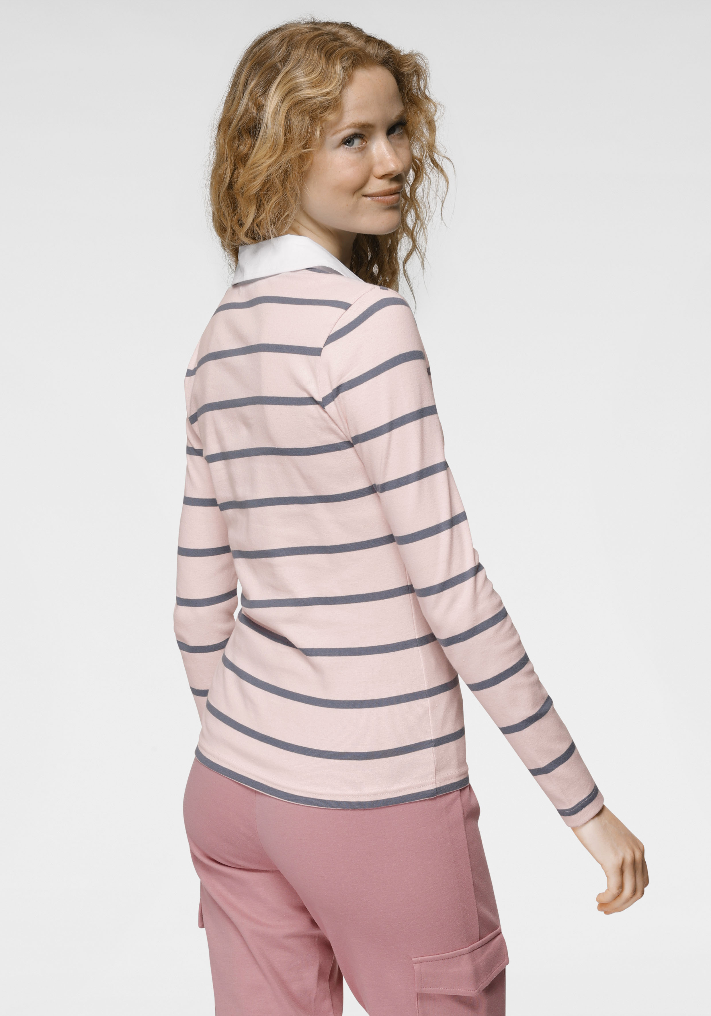 Tom Tailor Polo Team Shirt in Pink 