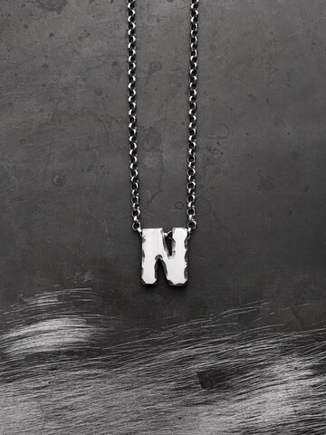 REYTEL Necklace 'Letter N' in Silver: front