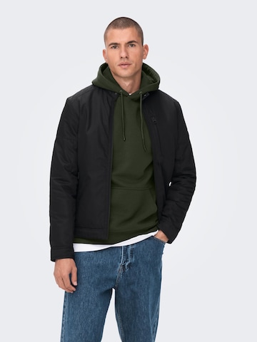 Veste mi-saison 'Pascal' Only & Sons en noir : devant