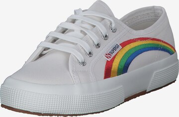 Baskets basses '2750 Rainbow Embroidery S81281W' SUPERGA en blanc : devant