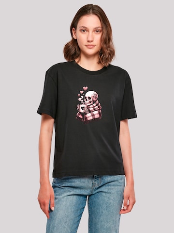 T-shirt 'Cozy Winter Skelett' F4NT4STIC en noir : devant