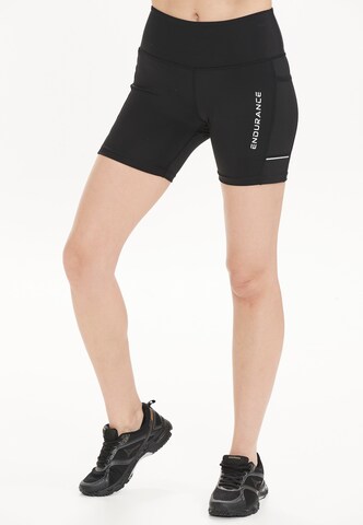 ENDURANCE Skinny Workout Pants 'Energy' in Black: front