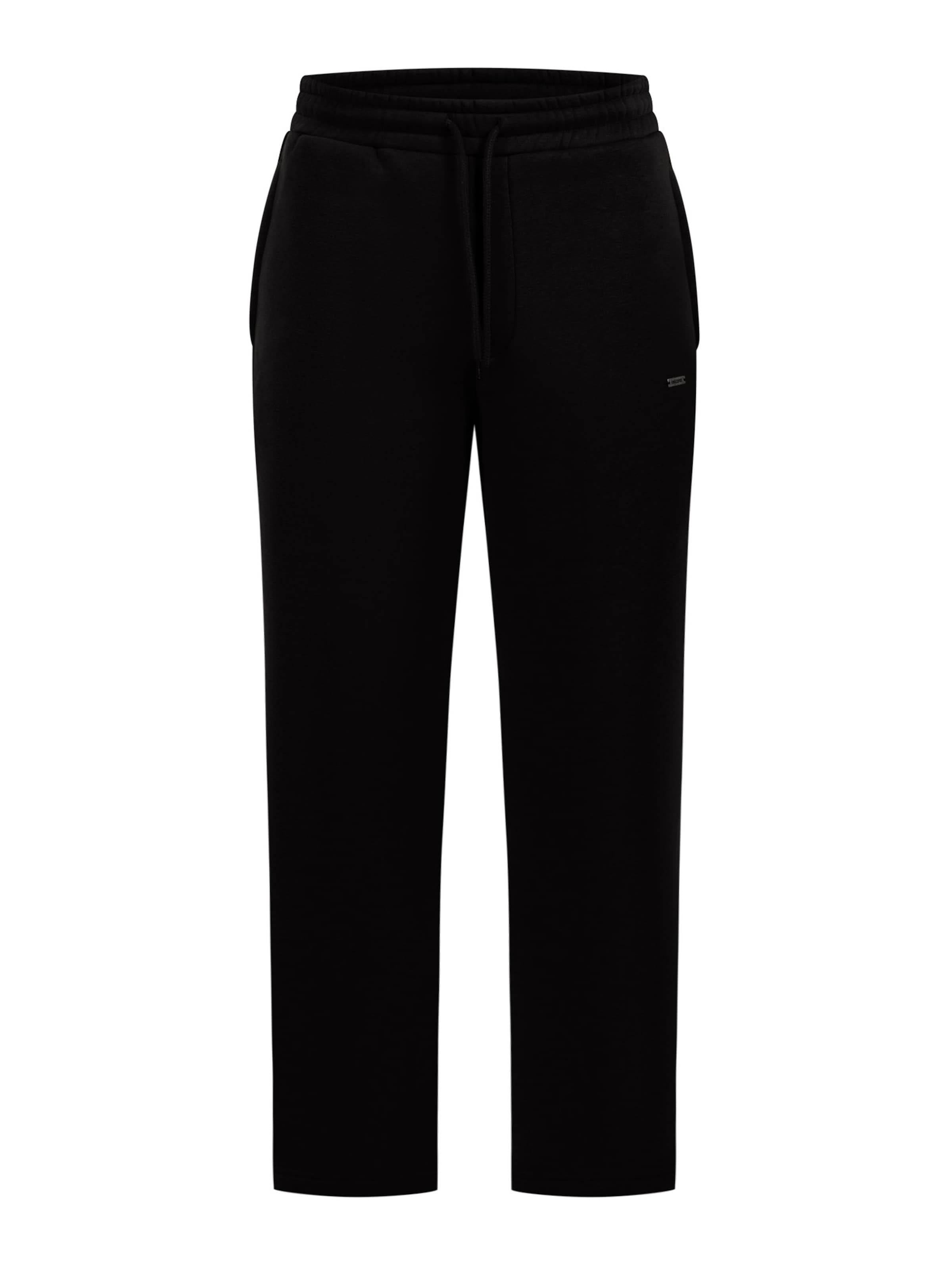 Smilodox Regular Brayan Casual Baggy Pants in Schwarz: Vorderseite