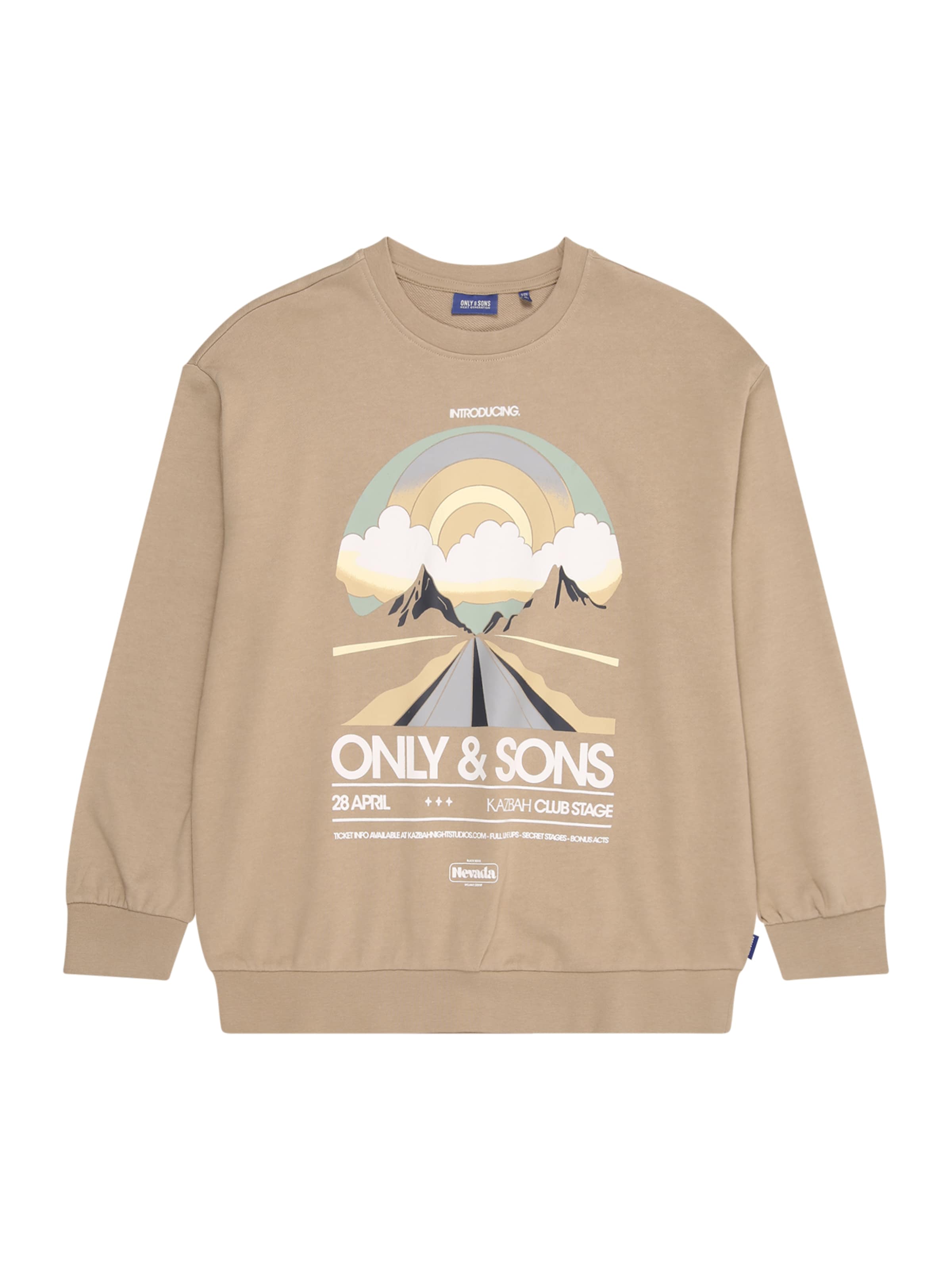 Only & Sons Junior Sweatshirt 'OSJROAD' in Beige: front