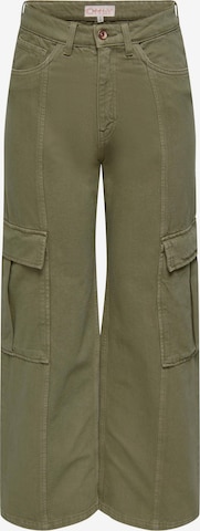 ONLY Wide leg Cargo trousers 'Hope' in Green: front